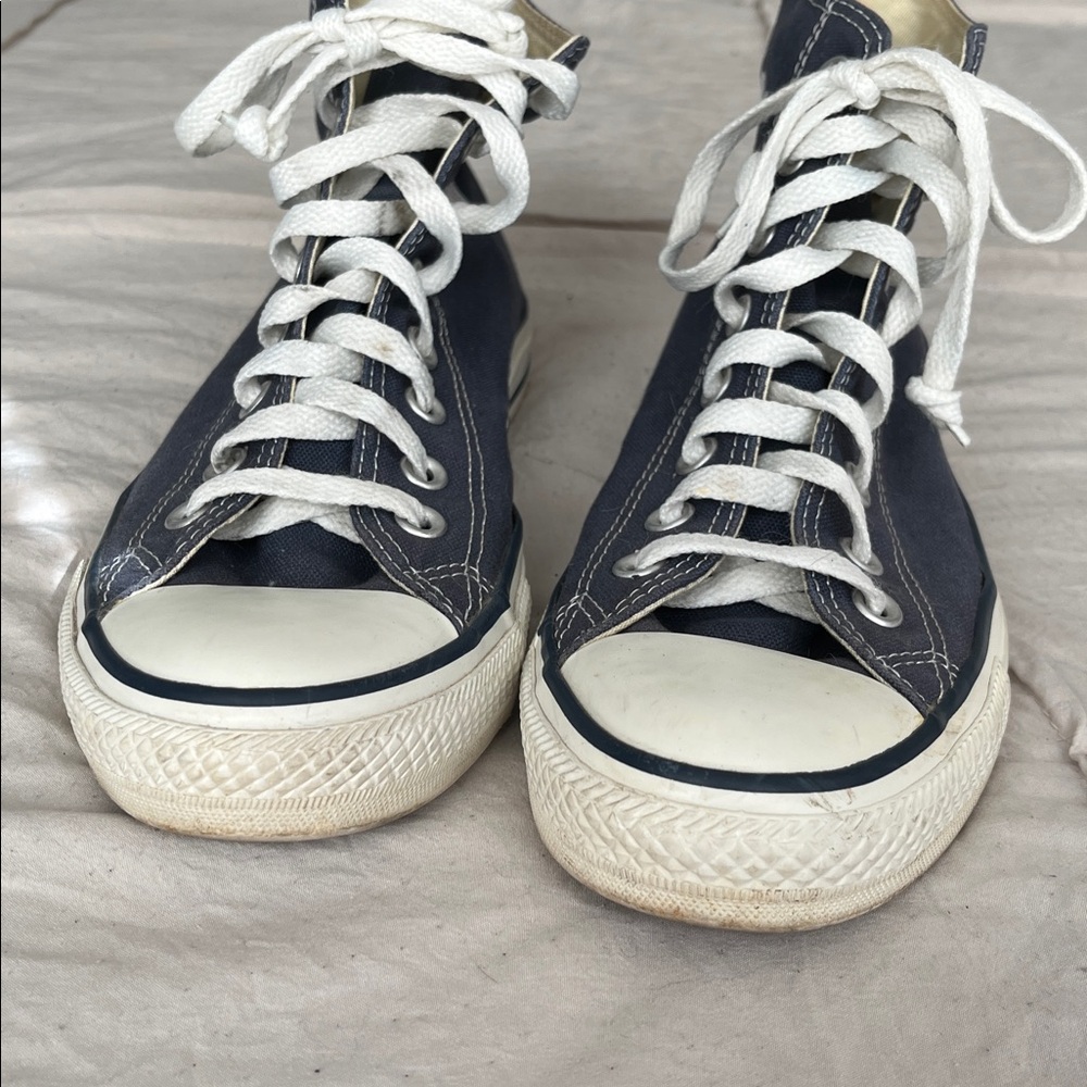 Converse Men's Navy High-Top Sneakers GUC 7/9 - Picture 3 of 8
